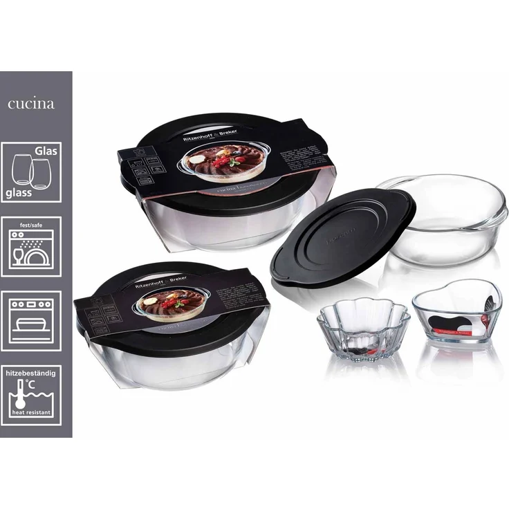 Ritzenhoff & Breker Cucina Auflaufform mit Frischhaltedeckel rund 840 ml – Bild 2