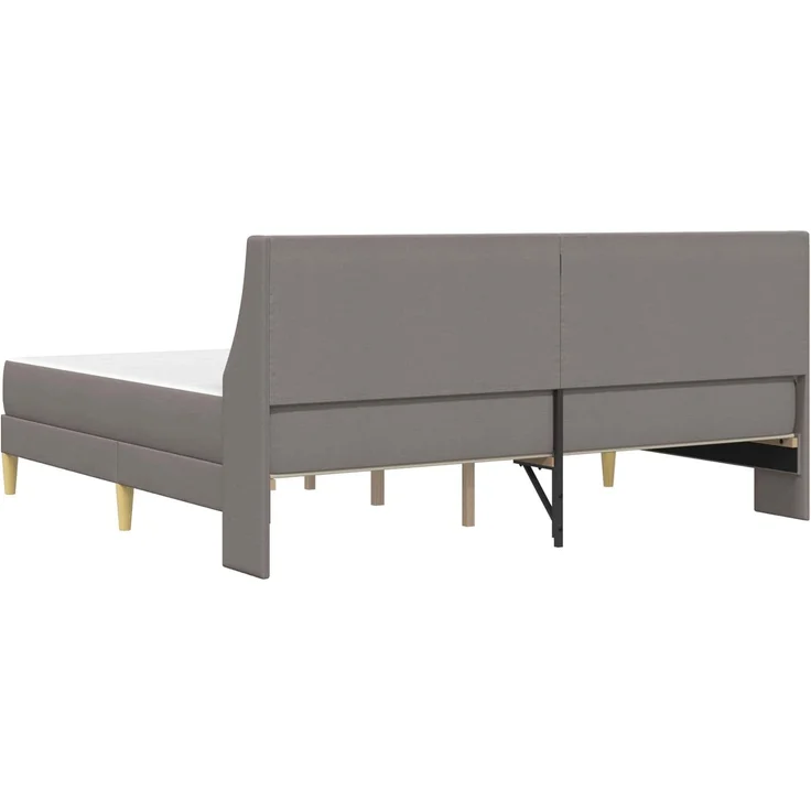 vidaXL Bettgestell mit Matratze Taupe 200 x 200 cm Polyester 3414757 – Bild 8