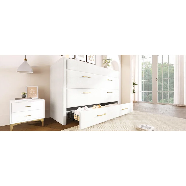 ZUBALIYA Umbaubares Plattformbett / Schrankbett, mit einer Schublade und mobiles Schrankbett mit Ablagefach am Bett, 140 x 200, Leinen, Beige, fürs Schlafzimmer, Samt – Bild 23