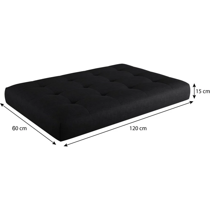 sunnypillow Palettenkissen Kaltschaum Palettenauflage Palettenpolster Palettensofa Sitzkissen Rückenlehne gesteppt Sitzkissen 120 x 60 x 15 cm Black – Bild 3