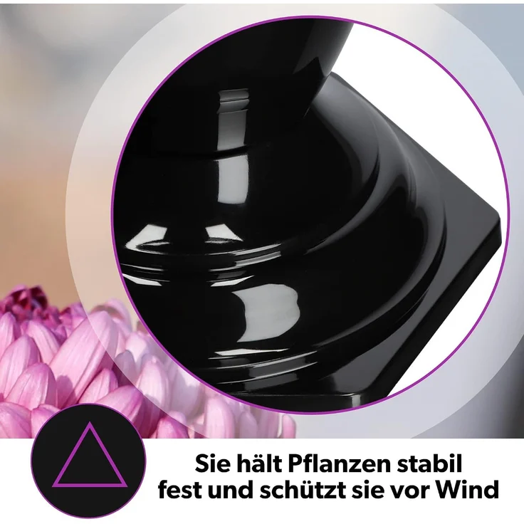 KADAX Vase Fläschchen für Friedhofsgrab Grabstein Schwarz 29cm – Bild 6