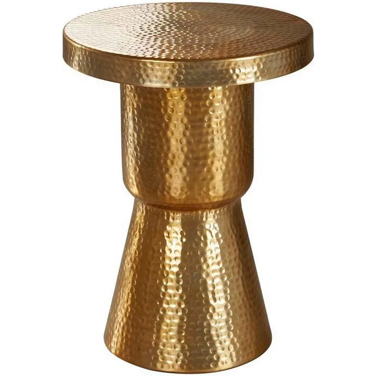 MID.YOU Beistelltisch, rund, Gold, Metall, 43x59x43 cm für Wohnzimmer