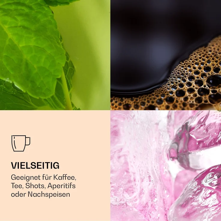 DUOS Jumbo doppelwandiges Glas | Thermoglas | 2 x 310 ml & 410 ml | Trinkglas | Espressoglas, Teeglas, Shotglas | für heiße und kalte Getränke | Borosilikatglas| hitze- und kältebeständig | handgemacht | spülmaschinenfest | Schwebe-Effekt Transparent – Bild 4