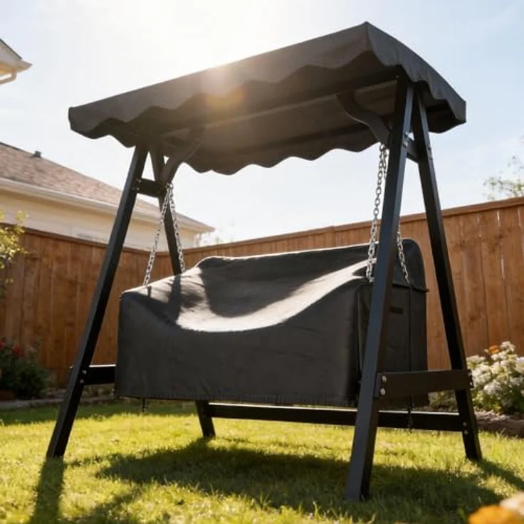 Outsunny Gartenmöbel-Schutzhülle Hollywoodschaukel Abdeckung (Abdeckplane, 1-St, für 2-Sitzer Gartenschaukel), Wasserdicht, UV-beständig, mit Reißverschluss – Bild 9
