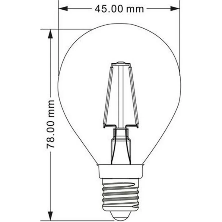 4w E14 LED Birne Filament Leuchtmittel mit klarem Glas G45|Ø45x78mm|Warmweiß|470 Lumen – Bild 3