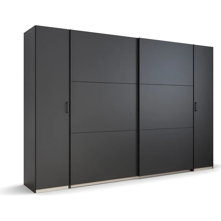 rauch Kleiderschrank, Dreh- und Schwebetürenschrank KRONACH, 4-türig, Grau metallic, 311 x 210 x 59 cm – Bild 3