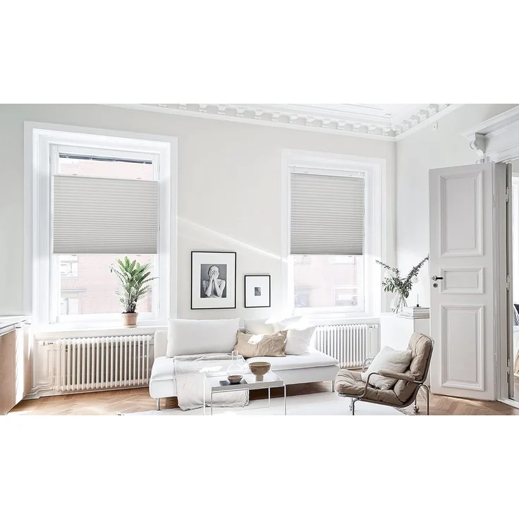 bobodeco Plissee ohne Bohren Klemmfix Faltrollo Jalousie Grau 55x200 cm (BxH), Plisseerollo Sichtschutz und Sonnenschutz Blickdicht Easyfix lichtdurchlässig Rollo für Fenster & Tür – Bild 8