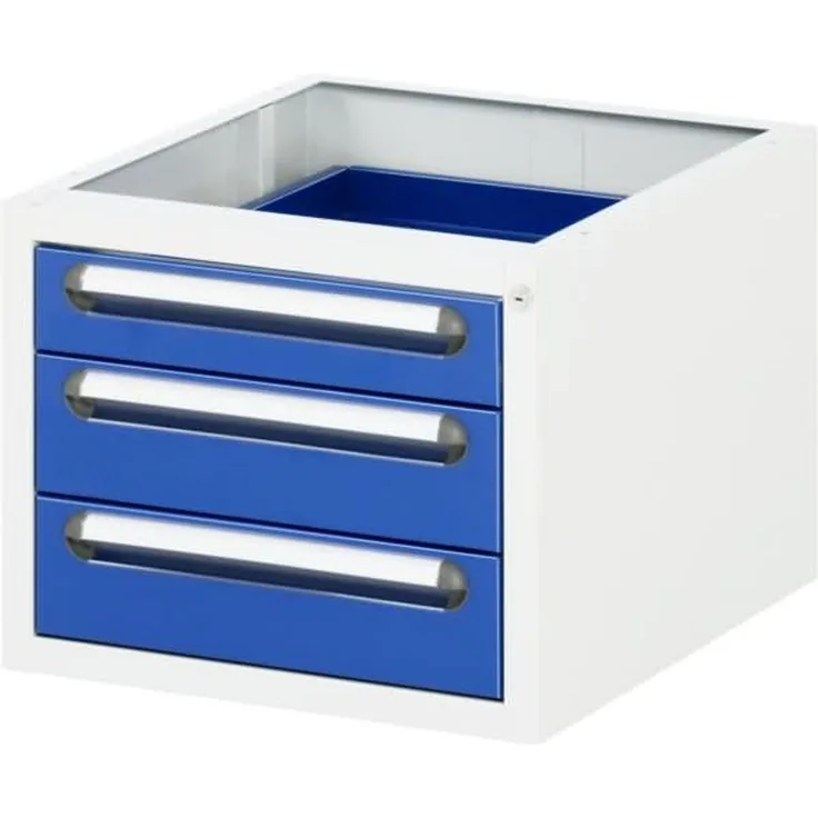 Rau Unterbaucontainer 480x600x395mm 3xSchublade lichtgrau/enzianblau