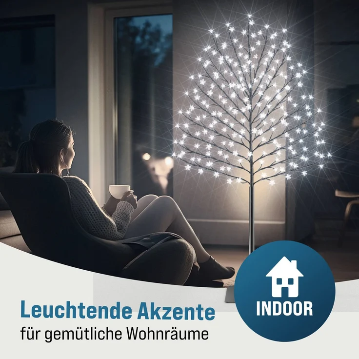 MONZANA® Kirschblütenbaum 2er Set 180 cm 200 LED Kaltweiß – Bild 8