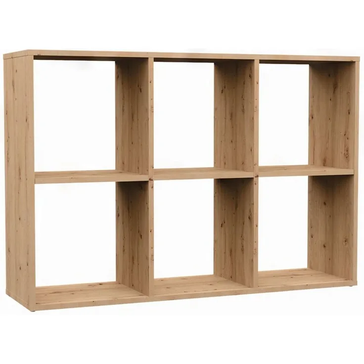 Selsey 'Malax' Offenes Standregal, 6 Fächer, Artisan-Eiche, 75 x 110 x 30 cm