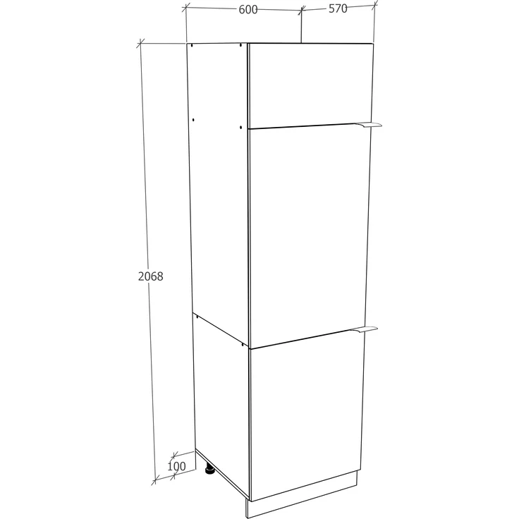 VCM Küchenmöbel Unterschrank Fasola 920539 Weiß / Anthrazit H. 207 x B. 60 x T. 57 cm – Bild 5