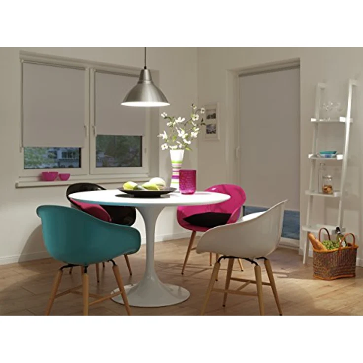 Deco Company Rollo mit Thermo-Rückseite zum Klemmen, Verdunklungsrollo ohne Bohren, Höchste Lichtreflexion, Hitzeschutz, Energiesparend, Weiß, 55 x 150 cm (BxH) – Bild 3