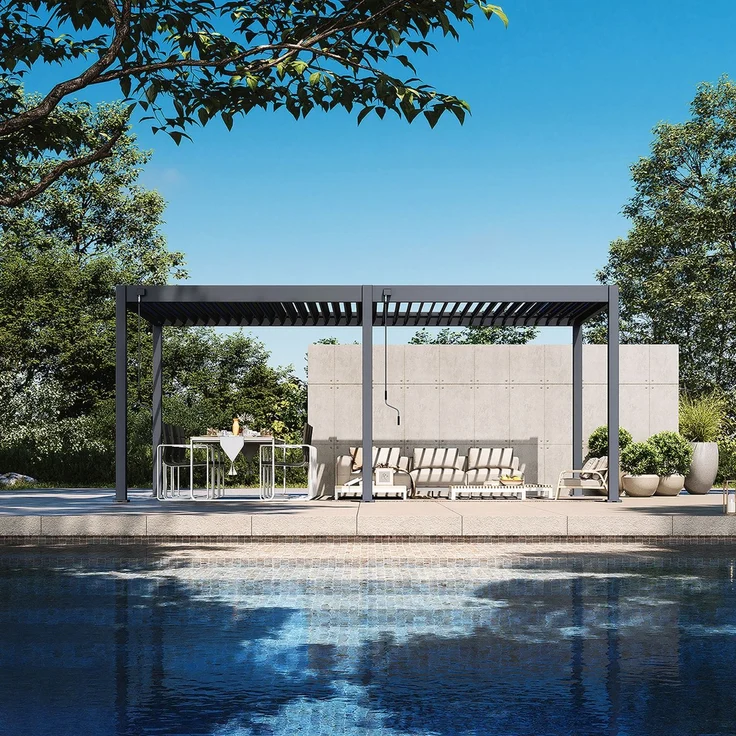 Weide 'Classic' Pergola, freistehend, Aluminium / Stahl anthrazit, 600 x 300 x 255 – Bild 2