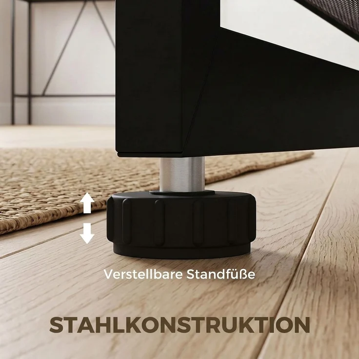 HOMCOM Schuhregal, Stahl, Schwarz, 72L x 30B x 82,7H cm – Bild 5