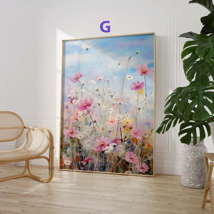 Blumen Poster · Geschenkidee · Bunte Wildblumen · Florale Aquarellmalerei · Vintage Stil · Dekoprint ohne Rahmen - G / 30x40 cm