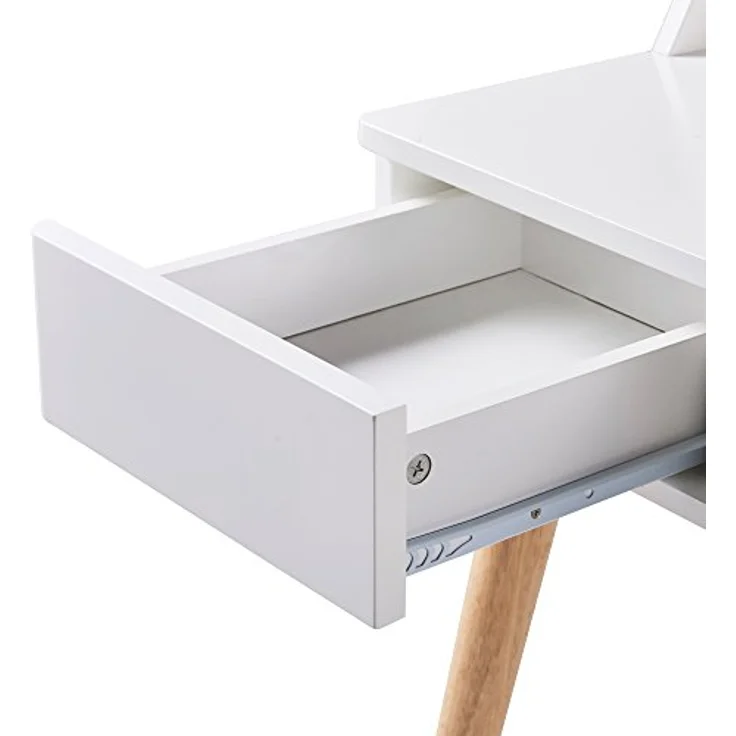 Teamson Home, Creativo Holzschreiberschreibtisch, MDF, mit Lagerung, Regalen und Schubladen, Büro, Weiß/Natur, VNF-00045 – Bild 7