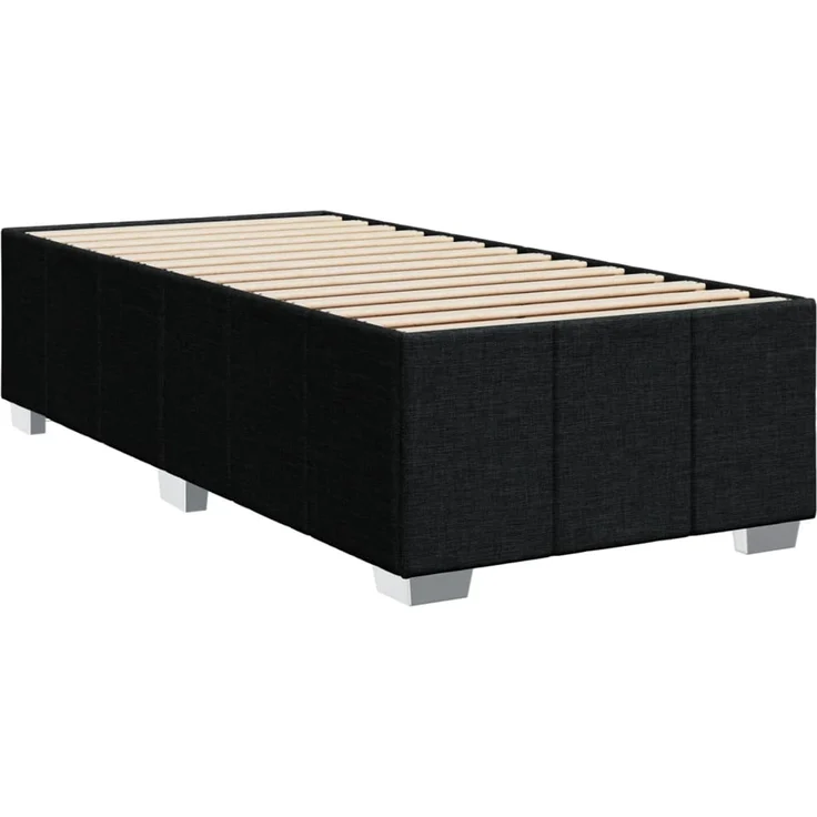 vidaXL Boxspringbett mit Matratze Schwarz 80x200 cm Stoff 3285430 – Bild 5