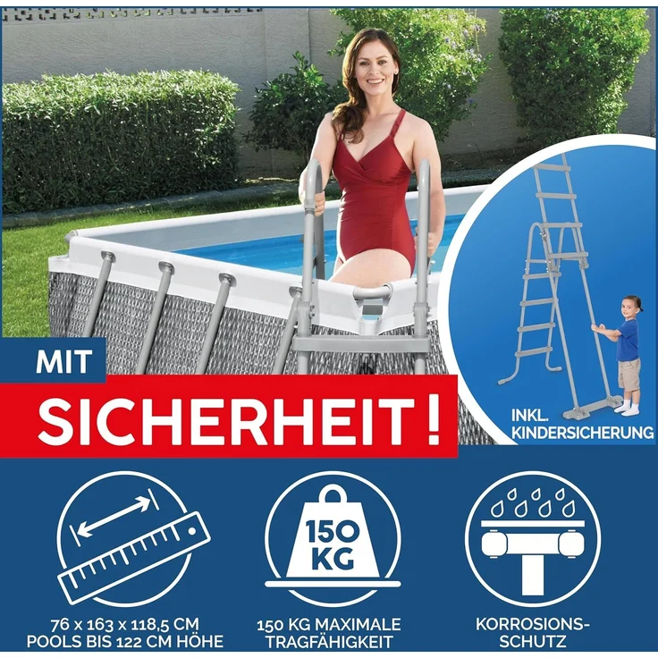 Power Steel™ Frame Pool, Grau, 549 x 274 x 122 cm – Bild 7