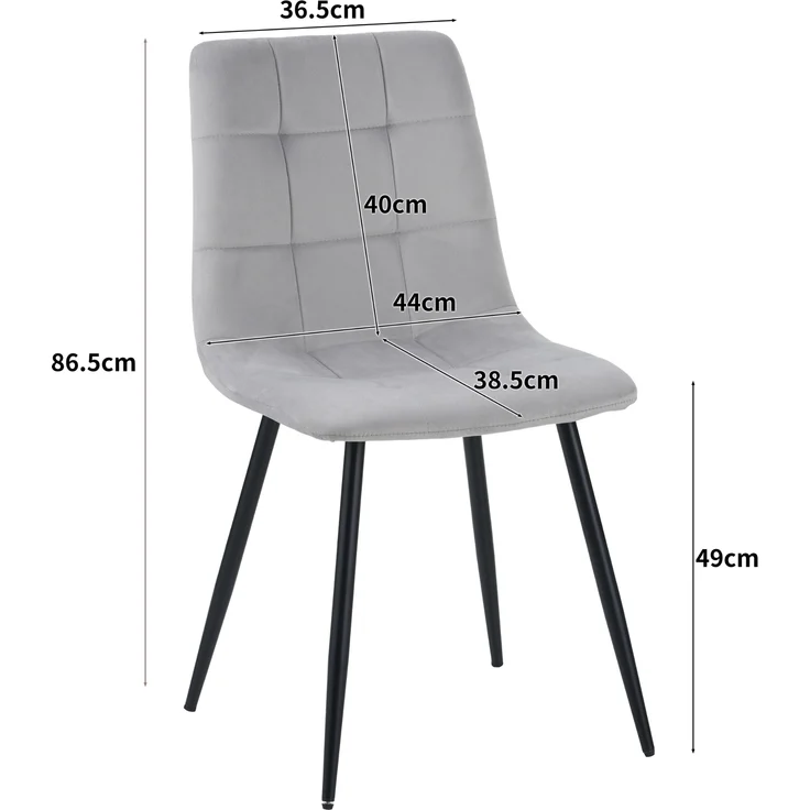 Albatros Esszimmerstühle 4er Set BORA Grau- Komfortabler Polsterstuhl für Modernes und Stilvolles Design am Esstisch - Küchenstuhl oder Stuhl Esszimmer mit hoher Belastbarkeit bis 110kg – Bild 5