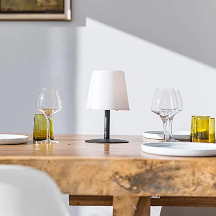 LUMISKY Standy Mini Dark, kabellose LED-Nachttischlampe in Schwarz, dimmbar, bis zu 8 Stunden Akkulaufzeit, spritzwassergeschützt und UV-beständig – Bild 5