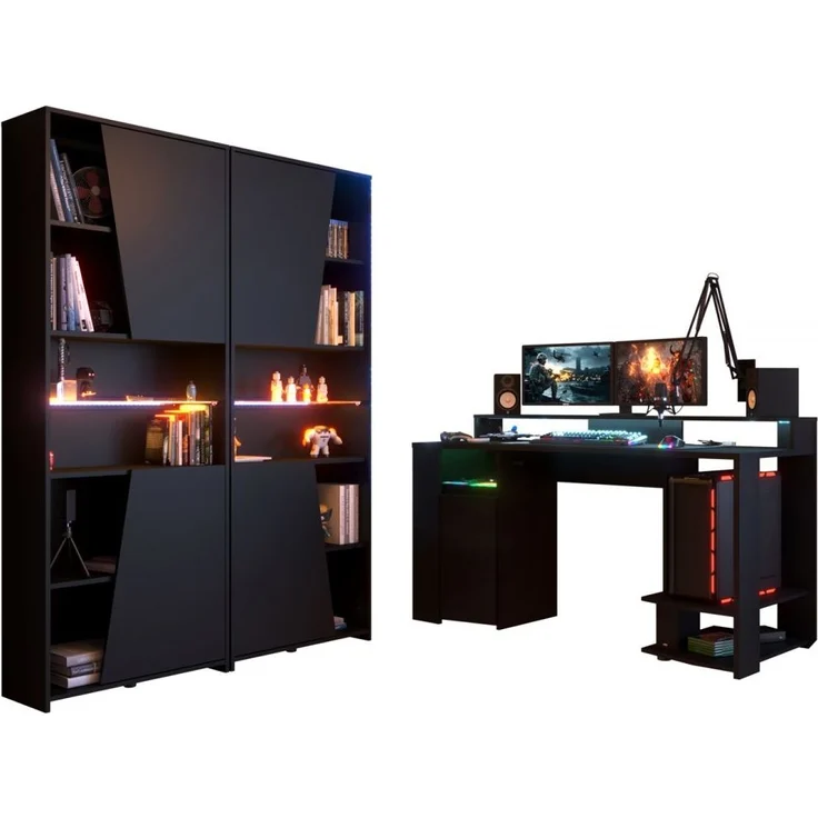 Parisot Gaming Set in schwarz Gamingtisch und Regal – Bild 6