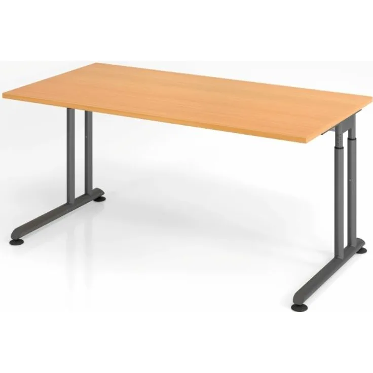 Schreibtisch C-Fuß 160x80 cm Buche/Graphit