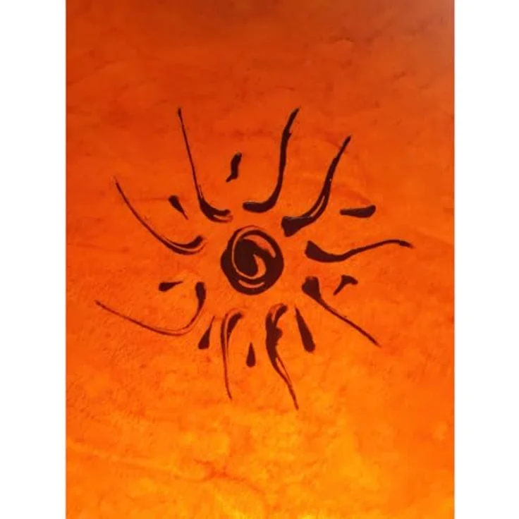 Marrakesch Orient & Mediterran Interior Pendelleuchte Demren Orange – Marokkanische Hängeleuchte Lampe aus Ziegenleder 45cm, Handarbeit – Bild 7