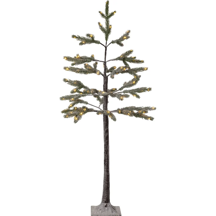 Outdoor Dekobaum Tanne LED beschneit H 120cm warmweiß