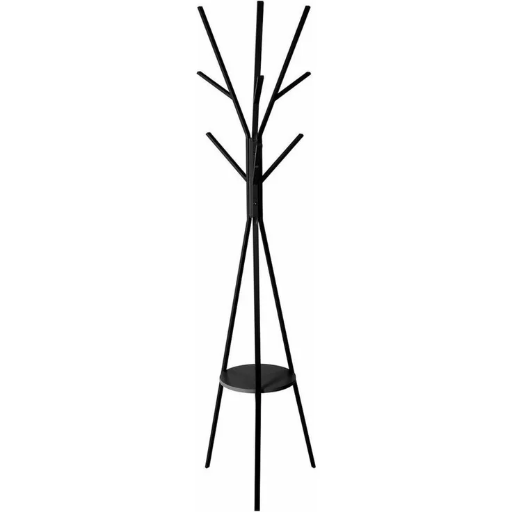 5five Simply Smart Standgarderobe mit 9 Haken, Garderobenständer, Metall, MDF, Schwarz, 138944A