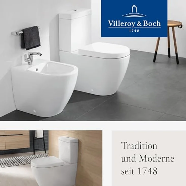 Villeroy & Boch Subway 2.0 WC-Sitz - Toilettendeckel mit Absenkautomatik - Abnehmbarer, bruchsicherer Toilettensitz aus Duroplast - Original Ersatzteil - Klodeckel in D-Form - Weiß Alpin, glänzend – Bild 10