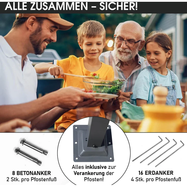 BRAST Alu Pavillon Summerdream 3x4m beige festes Dach wasserdicht + Moskitonetz – Bild 6