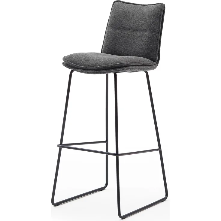 2er Set Barhocker Hampton - Anthrazit / Schwarz