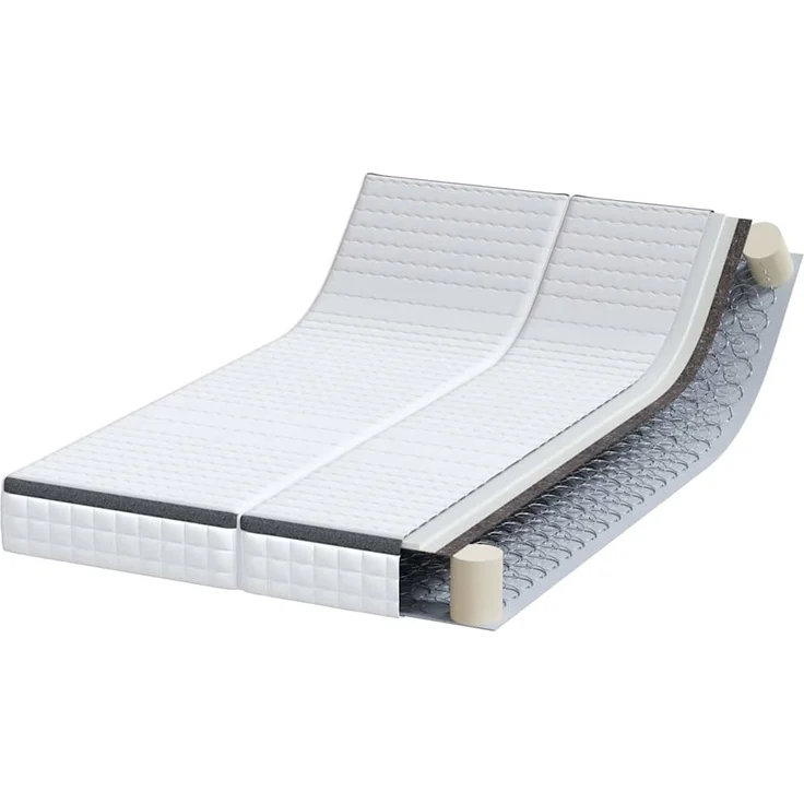 vidaXL Matratze 2 pcs Weiß und Grau 60 x 200 cm Bonell Feder 4106441 – Bild 2