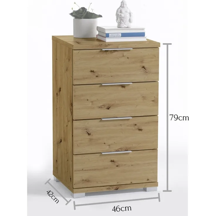 Nachttisch Uno / Universal, Holzwerkstoff, Holzfarben, 46 x 79 x 42 cm