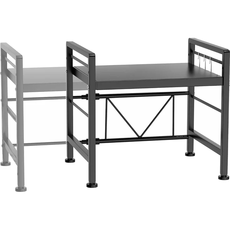 Küchenregal Sorsele verstellbar 48x40-63x32 cm Schwarz [en. casa] – Bild 6