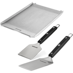 BURNHARD Edelstahl Plancha Set Jones mit 2-tlg. Grillspachtel und Grillschaber Set - Multi-Color - #946149