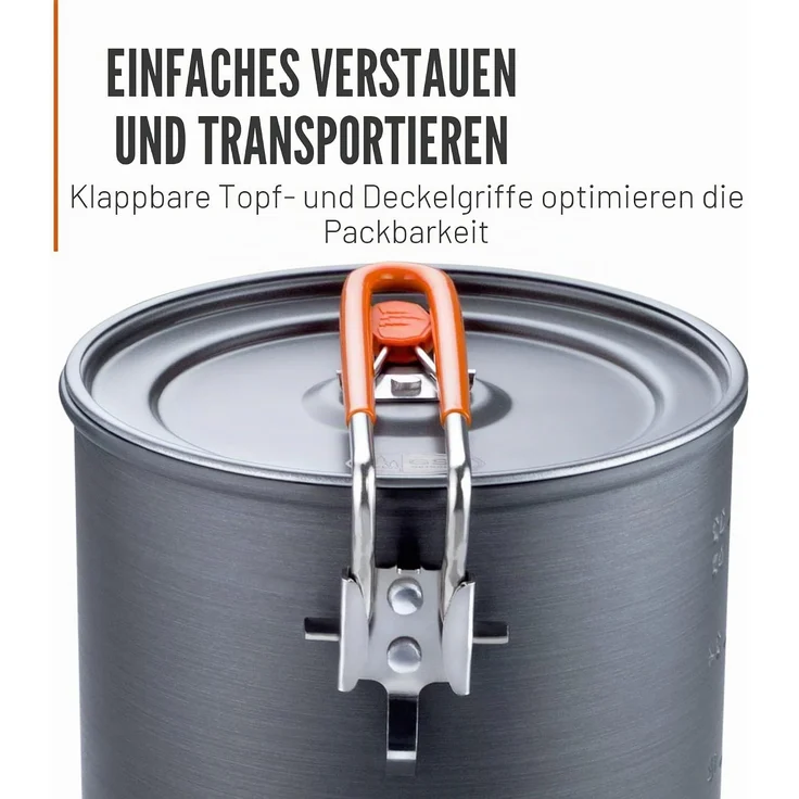 GSI Outdoors 50190 Topf Aluminium 1 1 l Grau Rot Aluminium – Bild 3