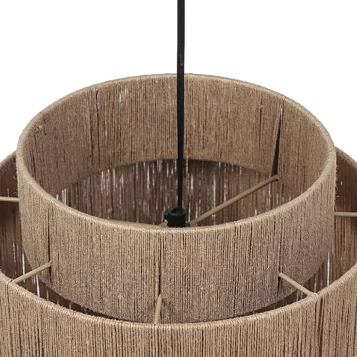 TRIO Smilla Pendelleuchte, 31cm schwarz mit braunem Seil, E27 LED geeignet, für Wohnzimmer und Schlafzimmer – Bild 5