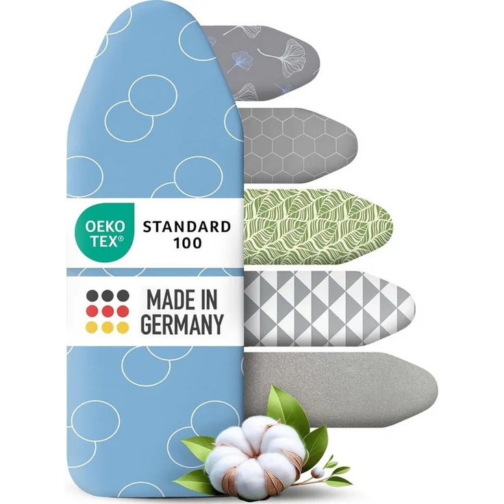 Arteneur Bügelbrettbezug, Made in Germany, OEKOTEX100, Zubehör für alle Bügeltische dank 5 Größen, Vergleichssieger, Hitzereflektierend, Gummizug – Bild 1