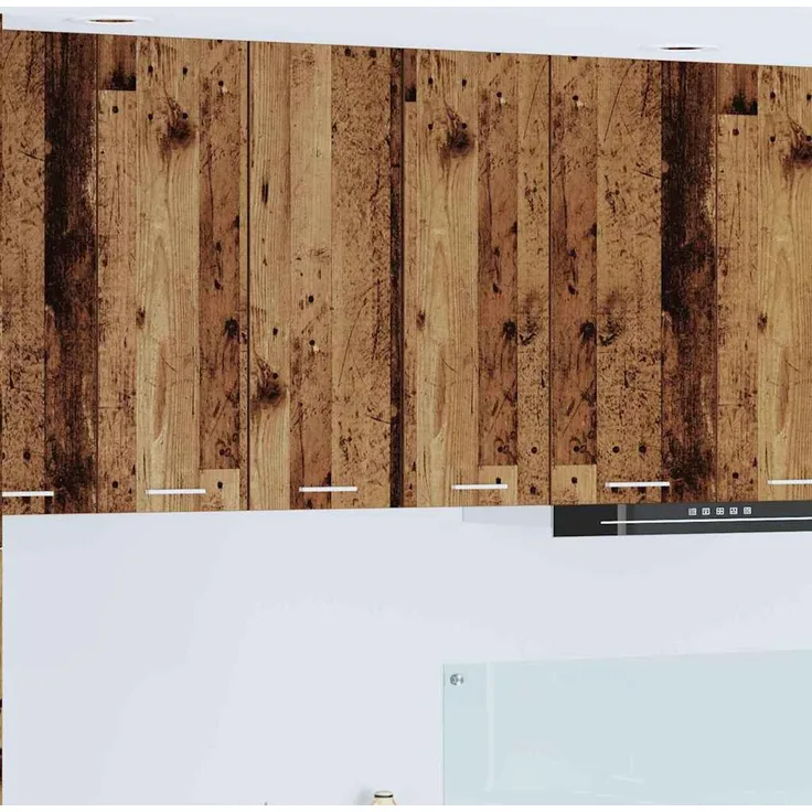 vidaXL Hängeschrank 2 stk. Altes Holz und Weiß 30 x 31 x 80 cm 884255