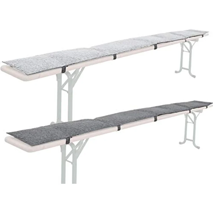 Dunedesign Bierbankauflage, Grau, 220 cm x 25 cm, rutschfest mit 5 Filzgurten, abwaschbarer Bezug, Outdoor-Kissen – Bild 1