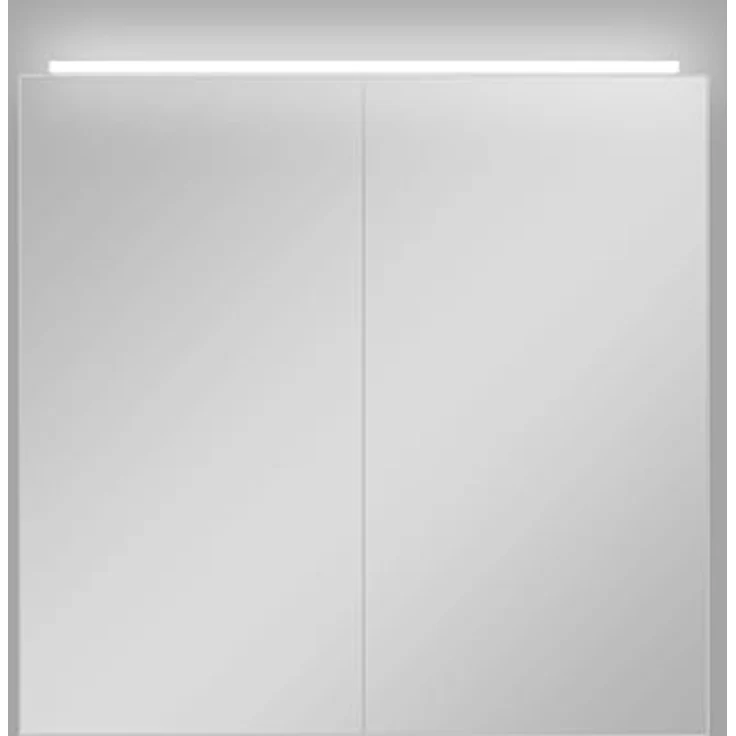 DSK LED-Spiegelschrank Aluminio Vegas, 70 x 50 cm, Aluminium mit LED-Oberlicht und zwei Glaseinlegeböden – Bild 2