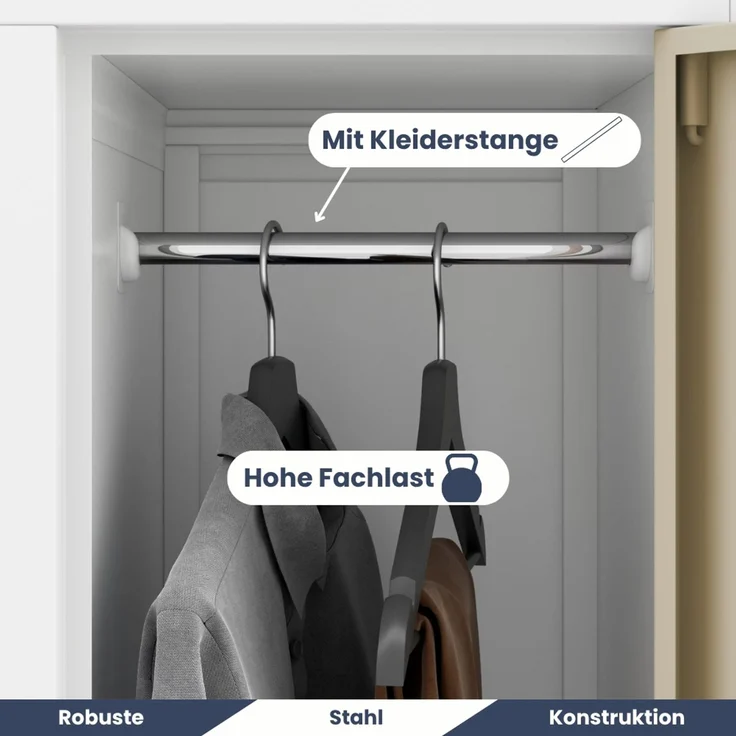 Umkleideschrank Spind BERLIN - 10 Abteile, Etikettenhalter Lüftungsschlitze | Umkleidespind Schließfachschrank Garderobenspind, 172 x 136 x 45 cm Weiß-Goldene Eiche – Bild 4