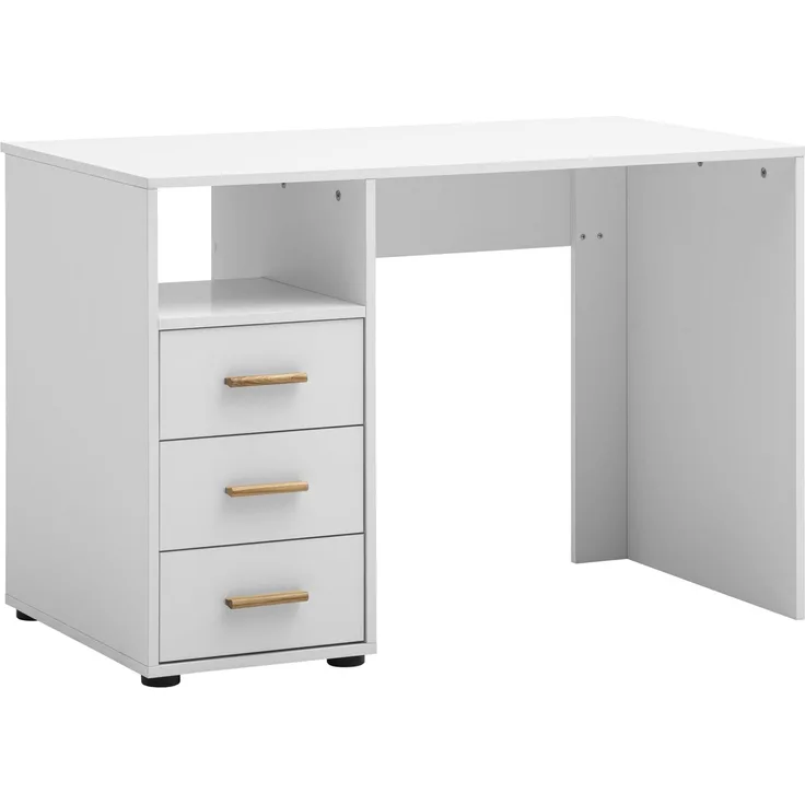 Schildmeyer Schreibtisch mit Stauraum Torge 702050, mattweiß, 109 x 58 x 74 cm