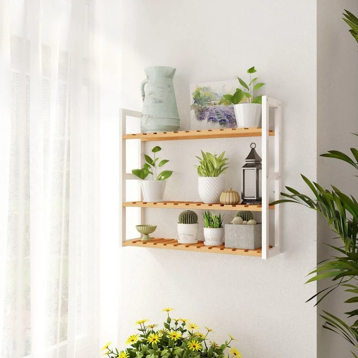 Songmics Badregal Badezimmerregal, mit 3 verstellbaren Ablagen, Wandmontage – Bild 2
