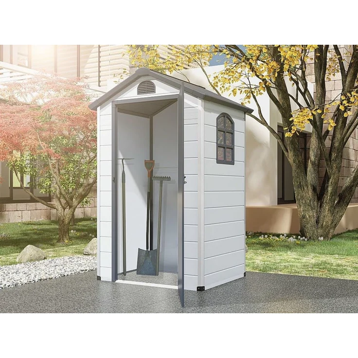 Vente-unique - CESIO Gartenhaus Harz GrauGrau - B 92 cm x H 168 cm x L 120 cm – Bild 6