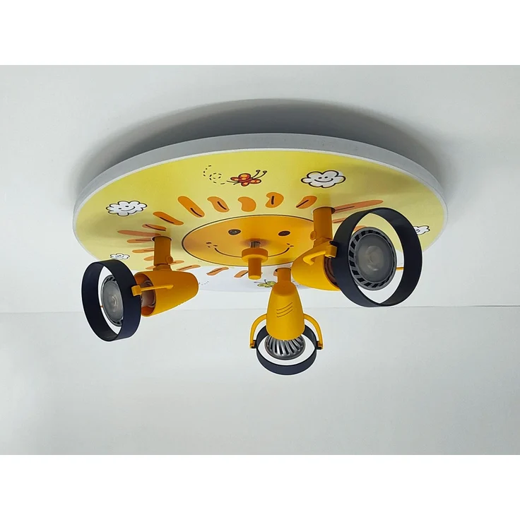 Coole Deckenlampe mit Sonnen Motiv für Kinderzimmer 3 flammig schwenkbar Ø 35cm – Bild 5
