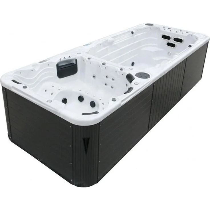 XXXL Luxus Led Swim Spa 580x230 Whirlpool Gegenstromanlage Outdoor Schwimmbecken – Bild 3