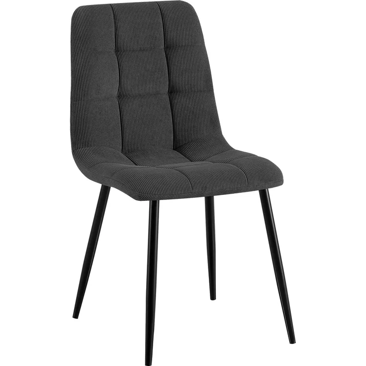 CLP Esszimmerstuhl Tilde Bezug gepolstert gesteppt mit Rückenlehne bis 150 kg - Farbe:grau;Material:Cord – Bild 1