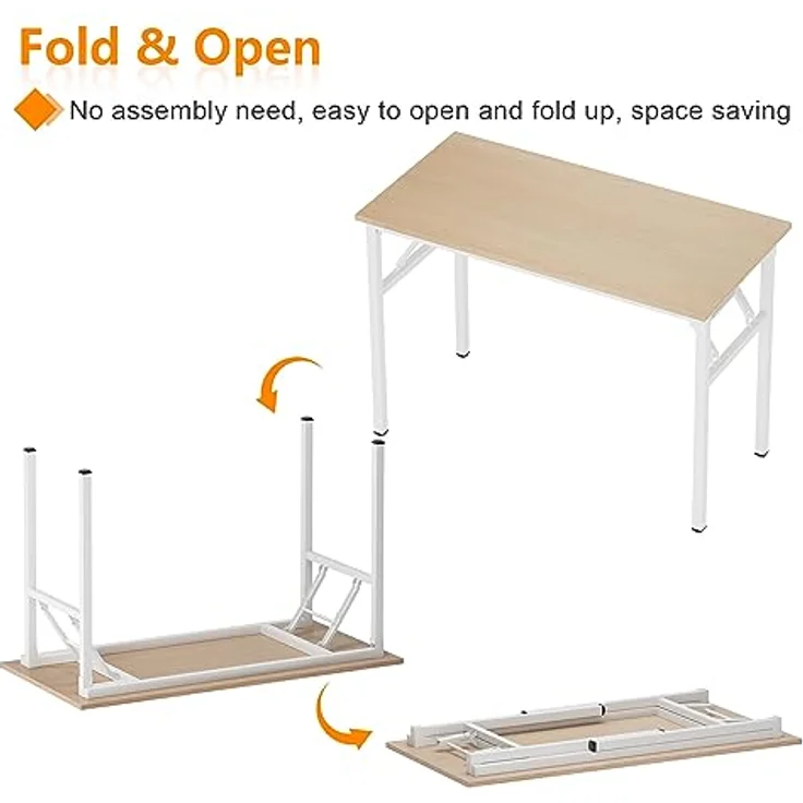 SogesHome Klapptisch Computertisch 80x40 cm PC Tisch Kleiner Schreibtisch Bürotisch Büroarbeitsplatz für Home Office Verwendung Schreibtisch Esstisch Konferenztisch – Bild 4